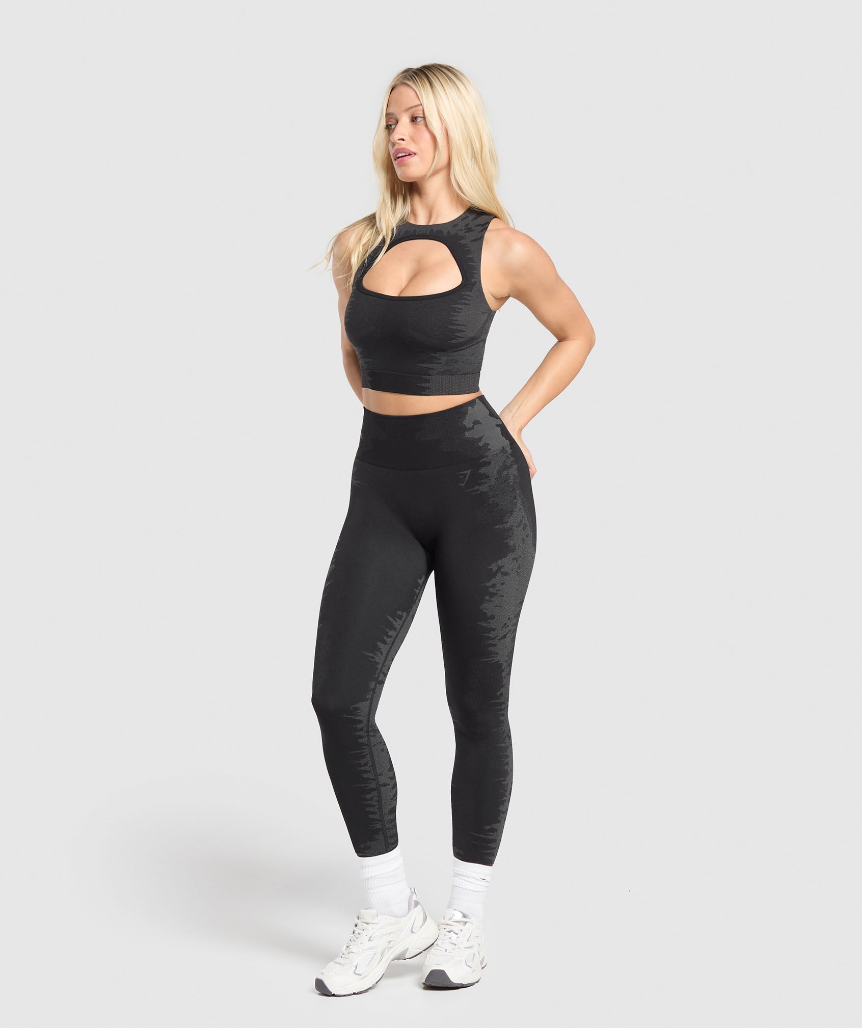 Leggings sin costuras con diseño enjaulado