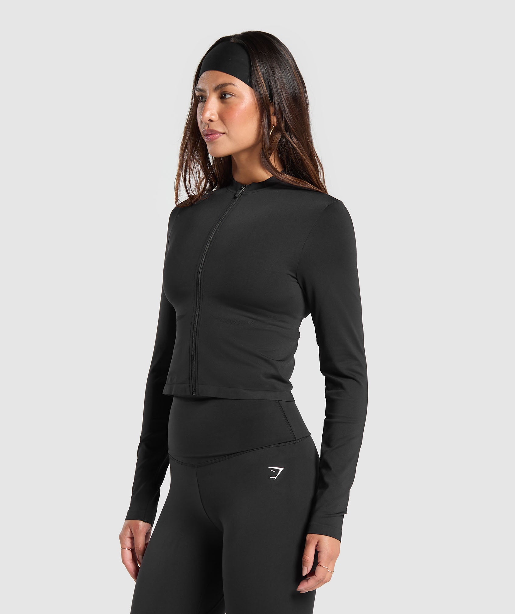 Chaqueta deportiva con cremallera y sin costuras para uso diario