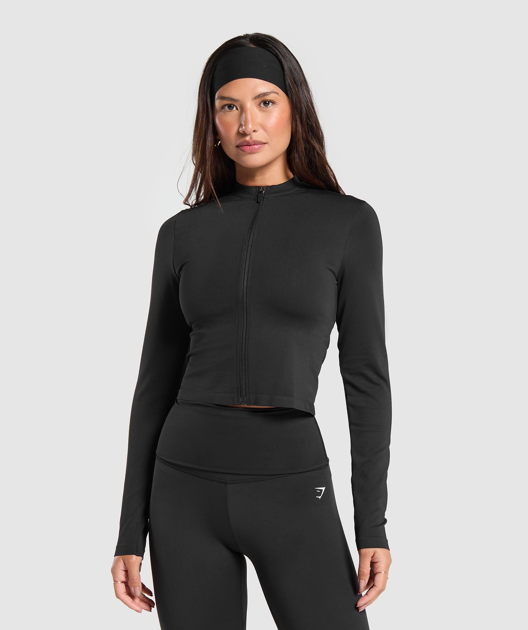 Chaqueta deportiva con cremallera y sin costuras para uso diario