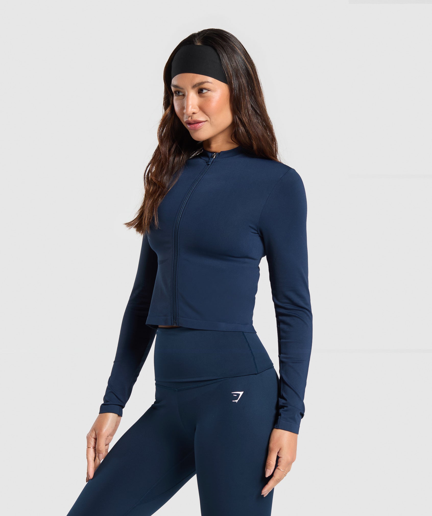 Chaqueta deportiva con cremallera y sin costuras para uso diario