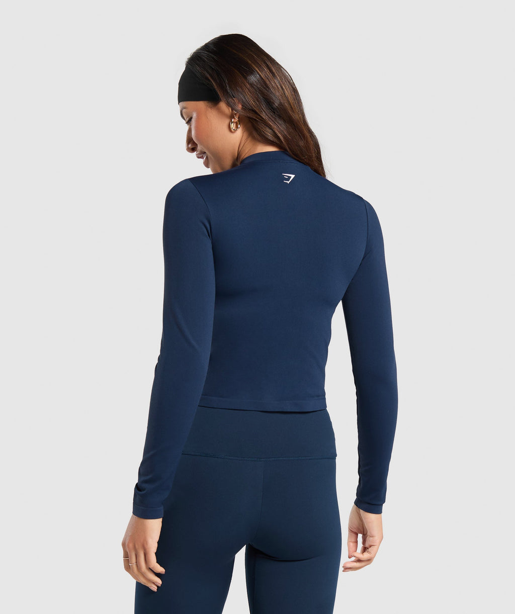 Chaqueta deportiva con cremallera y sin costuras para uso diario