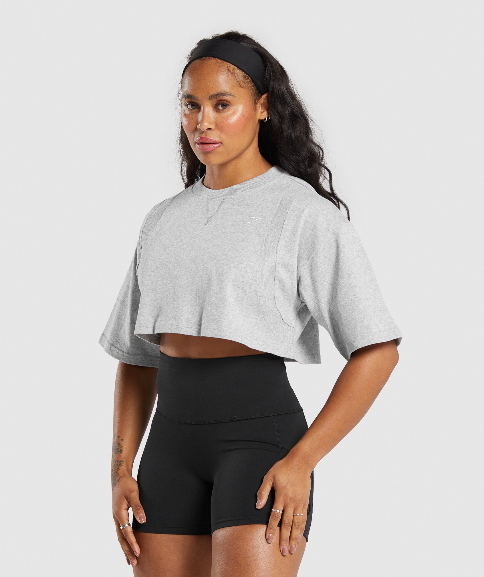 Camiseta corta de algodón de gramaje alto