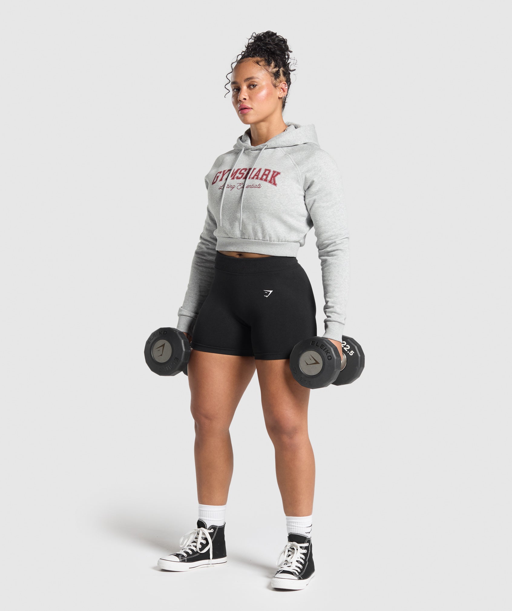 Sudadera corta con capucha y gráfico Lifting Essentials