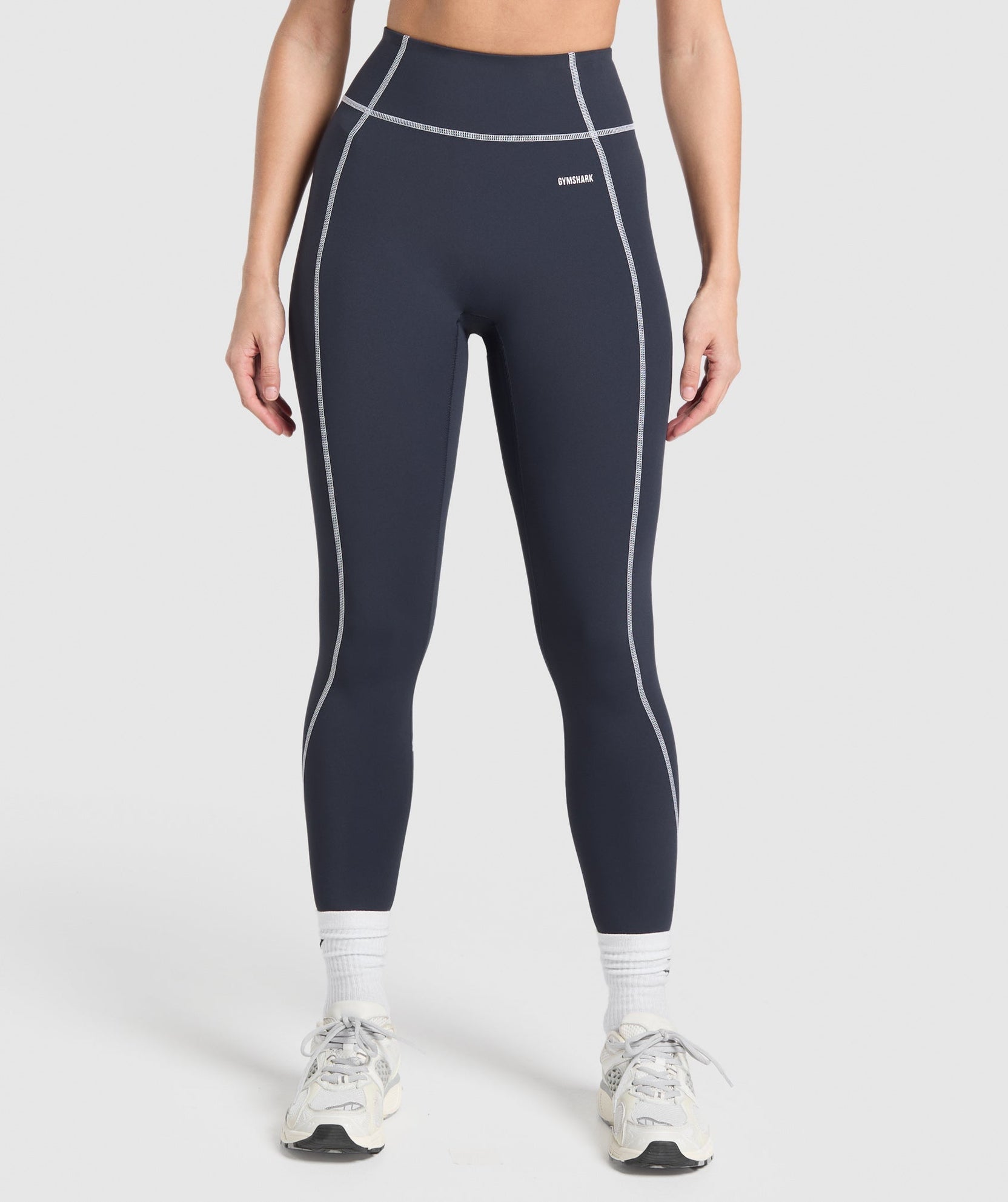 Leggings con puntadas en contraste retro