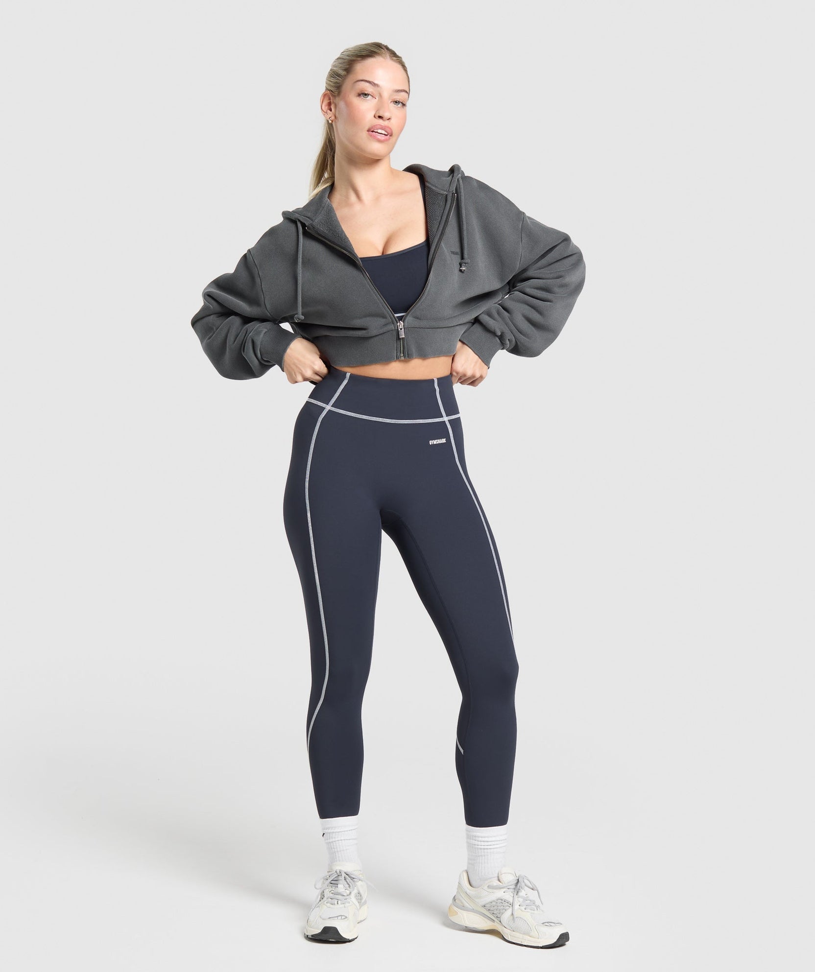 Leggings con puntadas en contraste retro