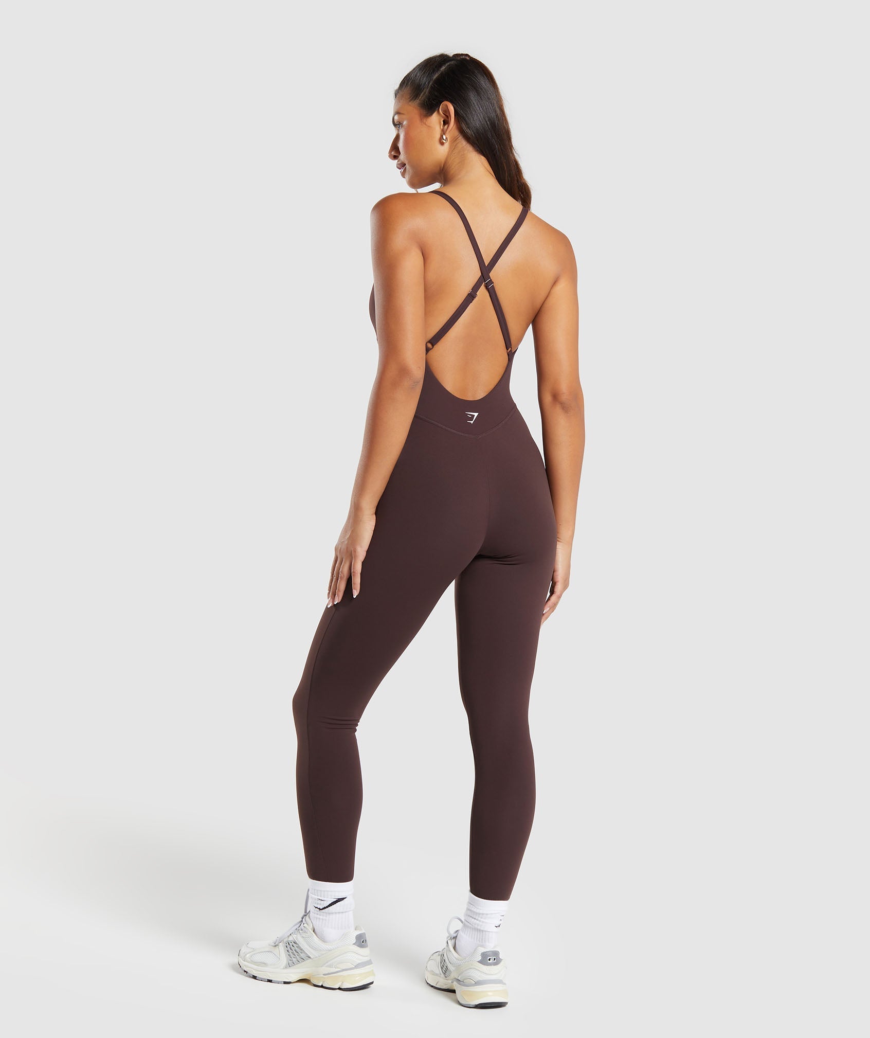 Traje de baño todo en uno con tiras y largo completo